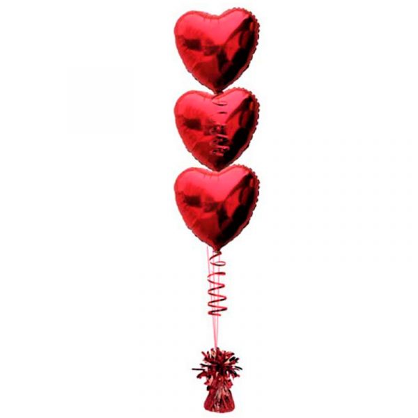 foil delivery bouquet 22 Balões Coração Vermelhos - Especial Namorados