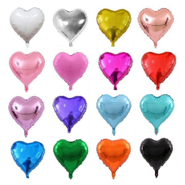 heart colors foil 18 Bouquet Balões Corações e hélio