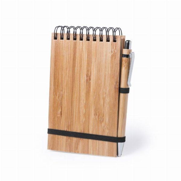 caderno bambu Caderno e caneta de bambu